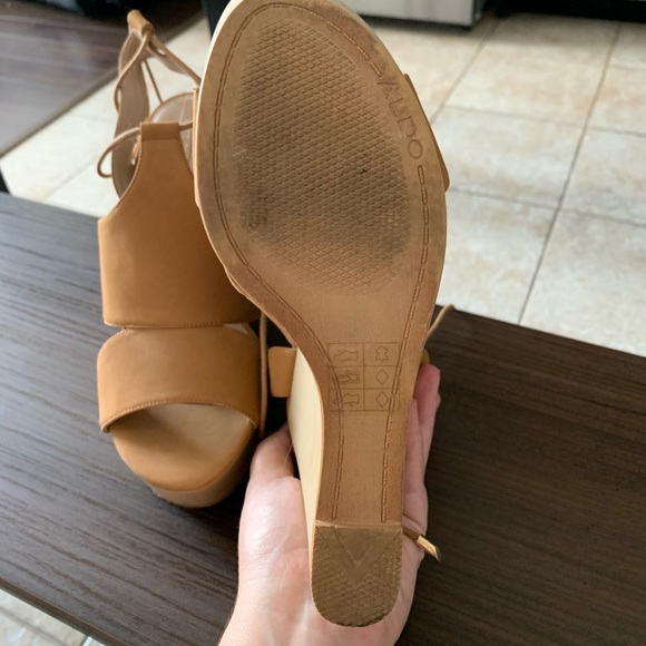 Tan wedges. Worn only once. Size 8.5 - Picture 4 of 5